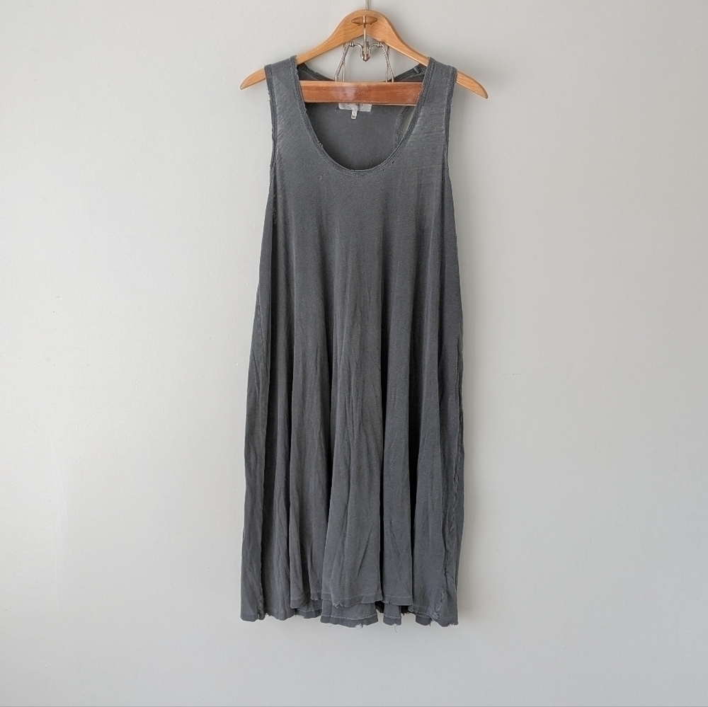 The Great Dress Women's 2 M Gray Weathered Tank Distressed Midi Minimal